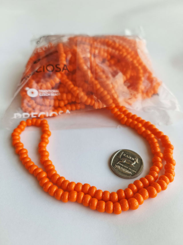 Strung - Glass Beads - Orange - 93140