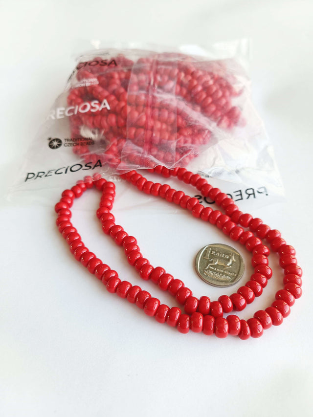 Strung - Glass Beads - Red - 93190