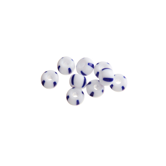 Loose - Seed Glass Beads - Blue & White Stripe - 03330