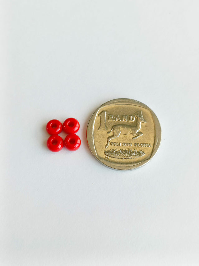 Loose - Seed Glass Beads - Opaque Red Coral - 93190