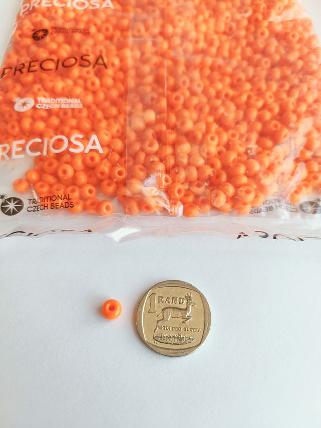 Loose - Seed Glass Beads - Opaque Orange - 93140