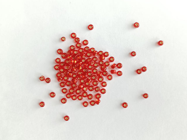 Loose Beads, Transparent Red, Top View Shot